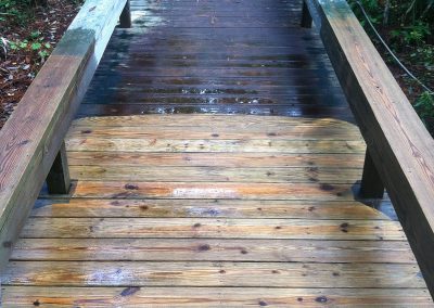 wood walk way cleaning